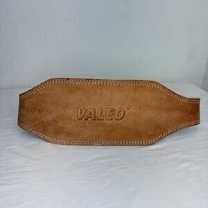 Valeo Weight Lifting Belt For Back Support, Leather Padded Size M, Brown